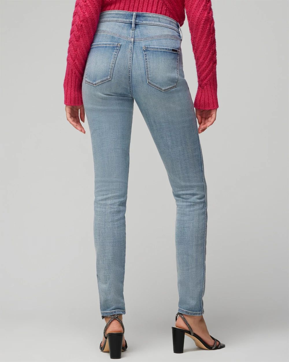 High-Rise Everyday Stretch Embellished Skinny Jeans | White